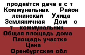 продаётся дача в с-т “Коммунальник “ › Район ­ ленинский  › Улица ­ Земляничная  › Дом ­ с-т “ коммунальник “ › Общая площадь дома ­ 33 › Площадь участка ­ 5 › Цена ­ 400 - Оренбургская обл., Оренбург г. Недвижимость » Дома, коттеджи, дачи продажа   